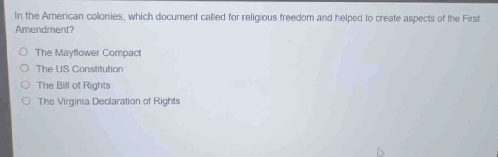 in the american colonies, which document called for religious freedom a…