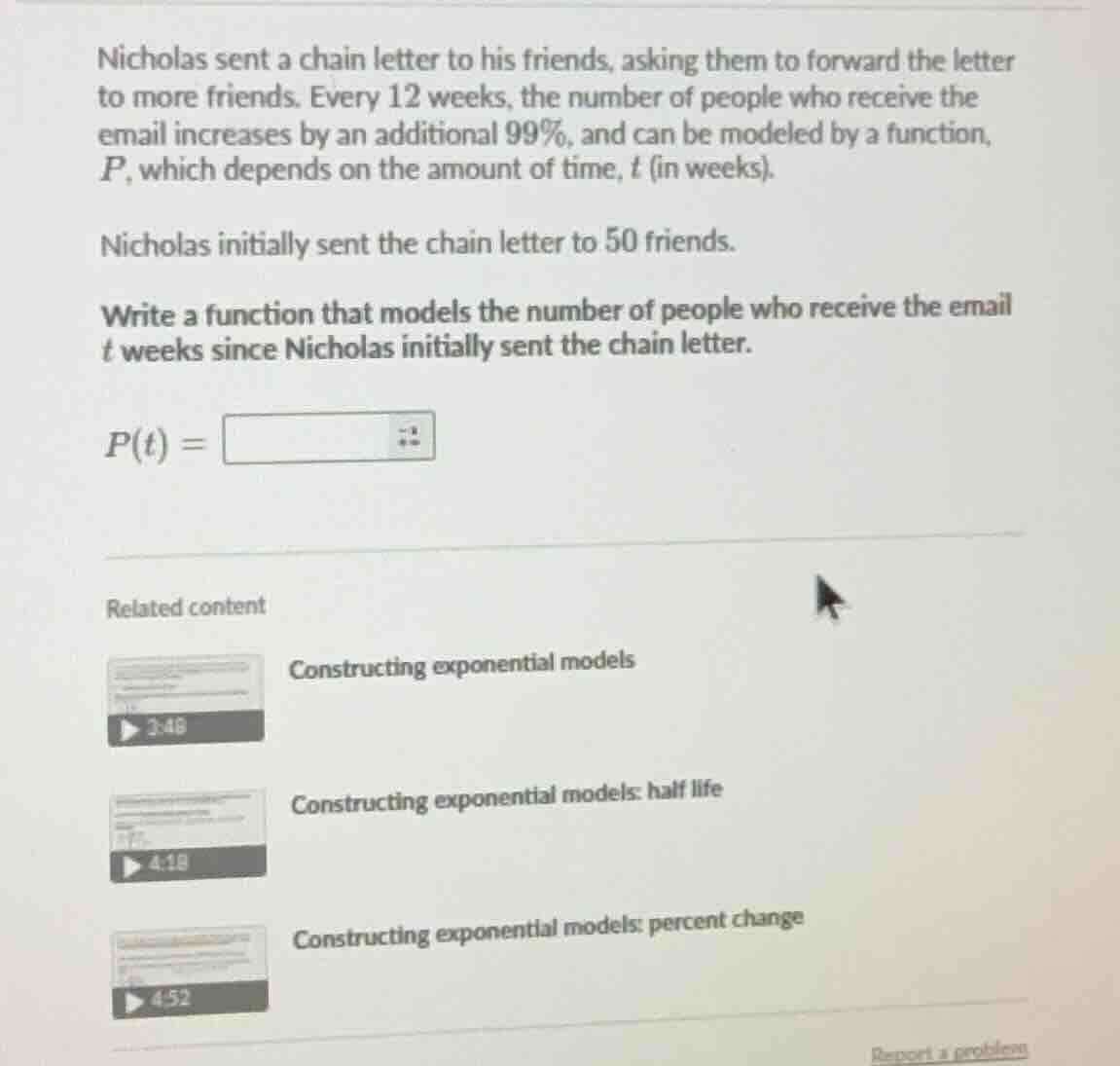 nicholas sent a chain letter to his friends, asking them to forward the…