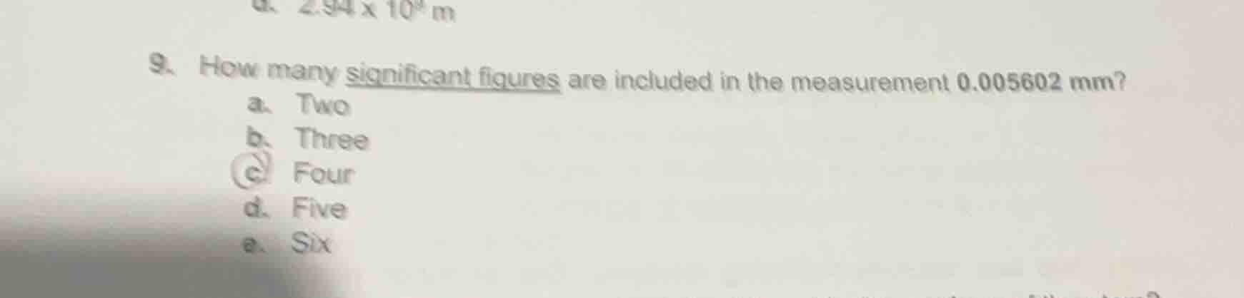 9. how many significant figures are included in the measurement 0.00560…