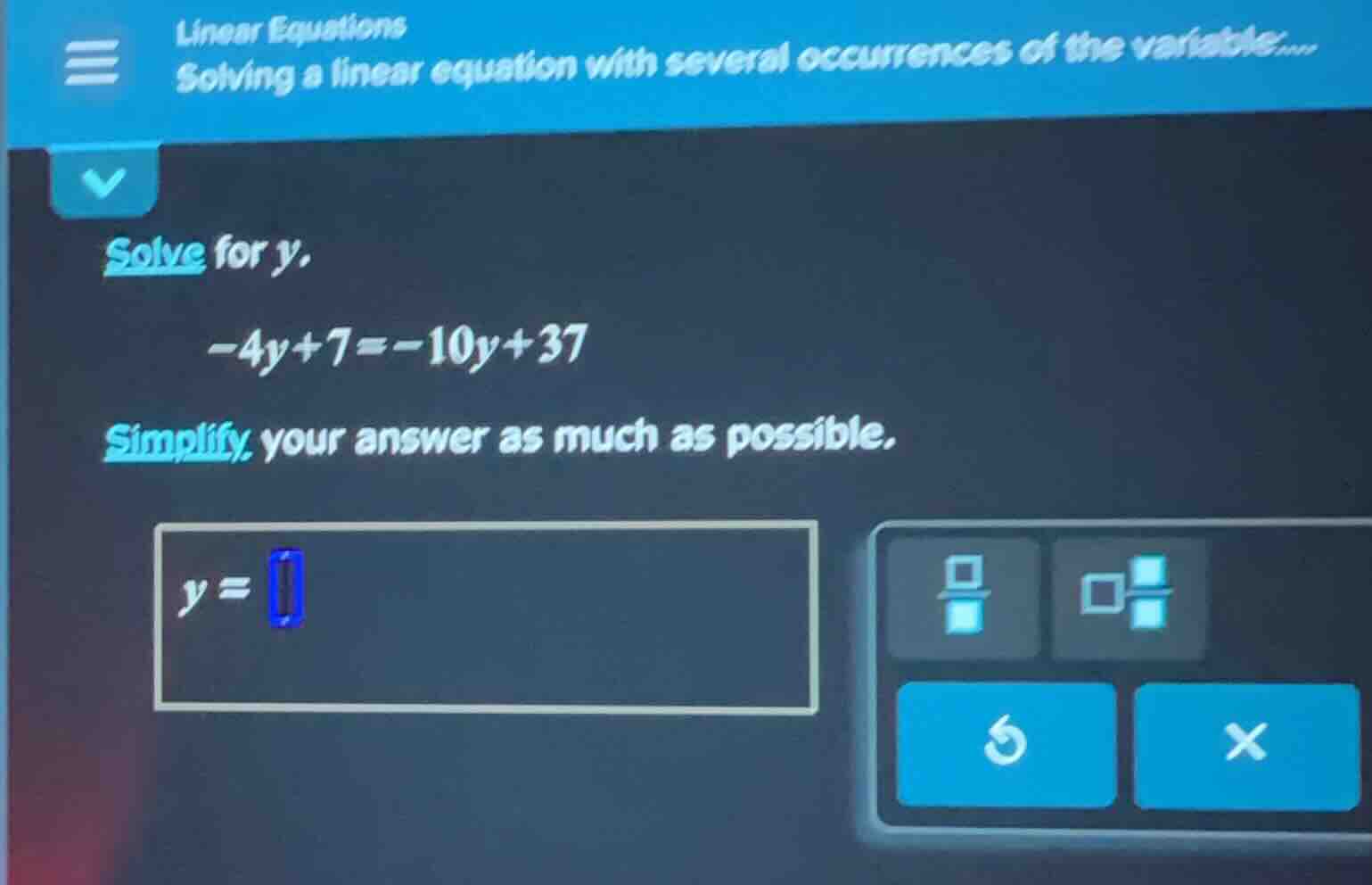 linear equations solving a linear equation with several occurrences of …