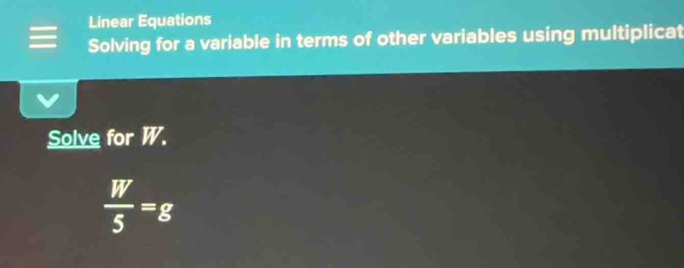 linear equations solving for a variable in terms of other variables usi…