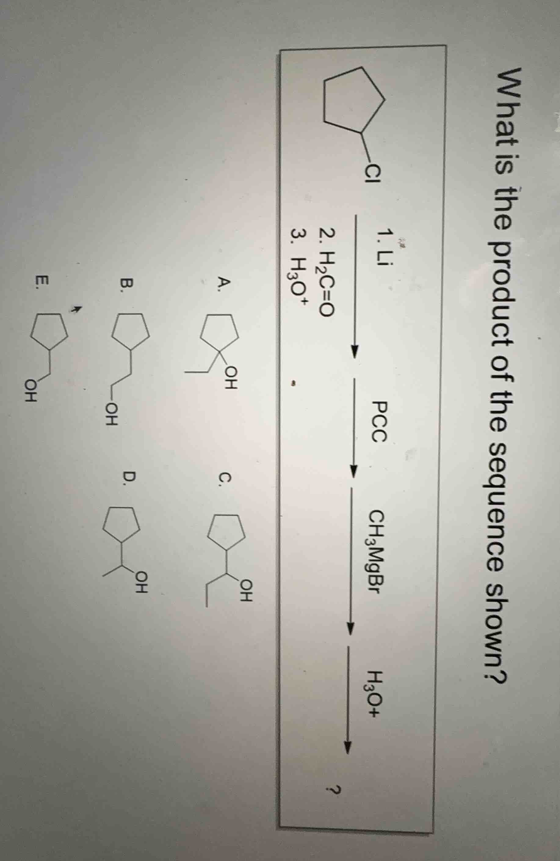 what is the product of the sequence shown? (chemical reaction sequence …