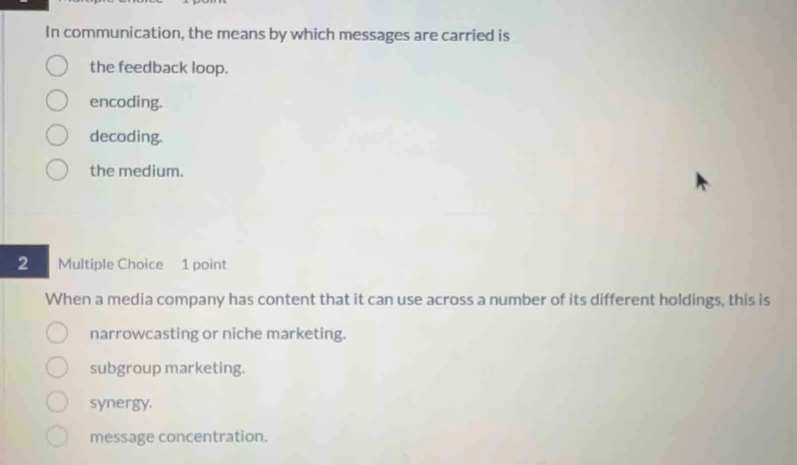 in communication, the means by which messages are carried is the feedba…