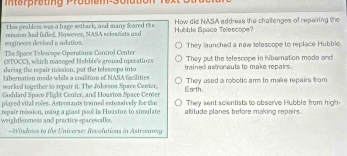 interpreting problem-solution text structure this problem was a huge se…
