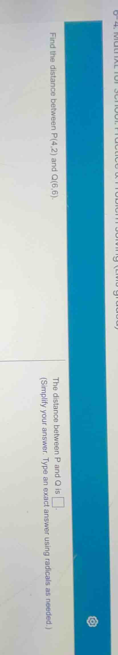 find the distance between p(4,2) and q(6,6). the distance between p and…