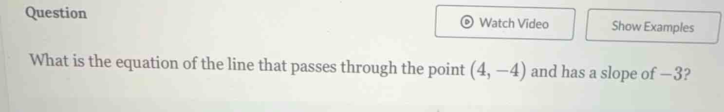 question what is the equation of the line that passes through the point…
