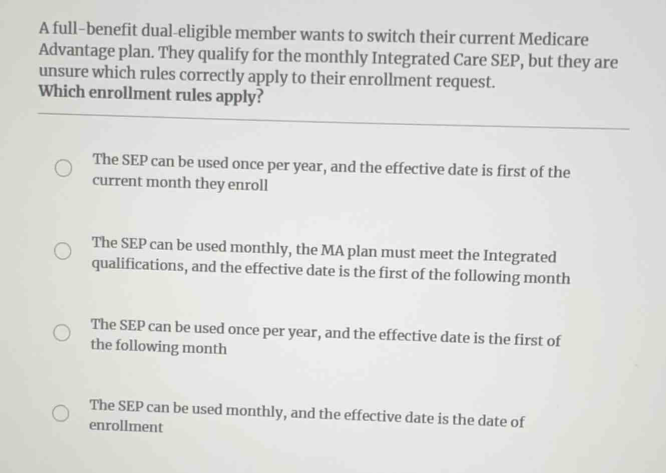 a full - benefit dual - eligible member wants to switch their current m…