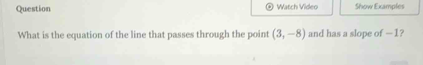 question what is the equation of the line that passes through the point…