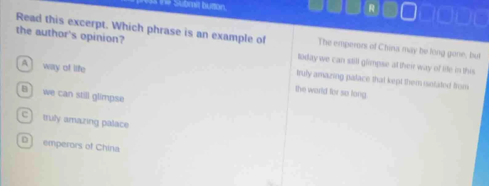 read this excerpt. which phrase is an example of the authors opinion? a…