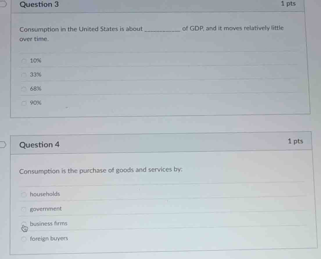 question 3 1 pts consumption in the united states is about _______ of g…