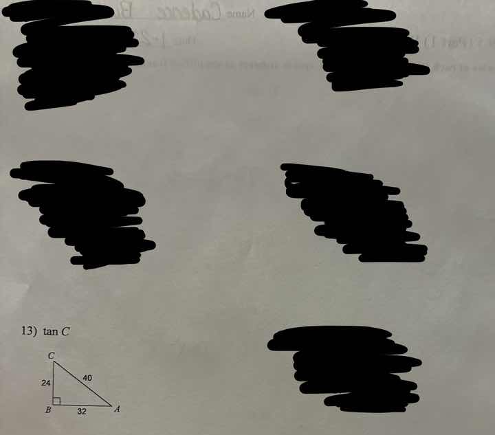 13) \\(\\tan c\\) \\(\\begin{tikzpicture}scale=0.5 \\coordinate (b) at …