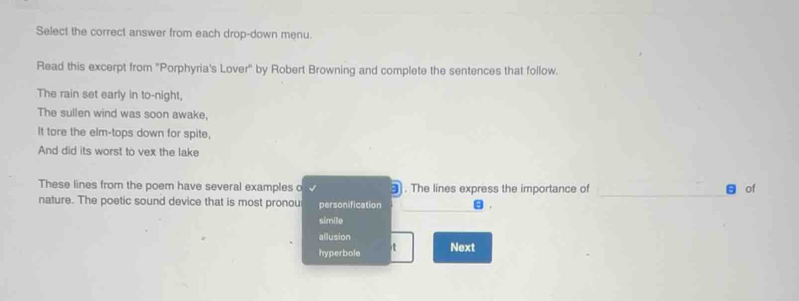 select the correct answer from each drop - down menu. read this excerpt…