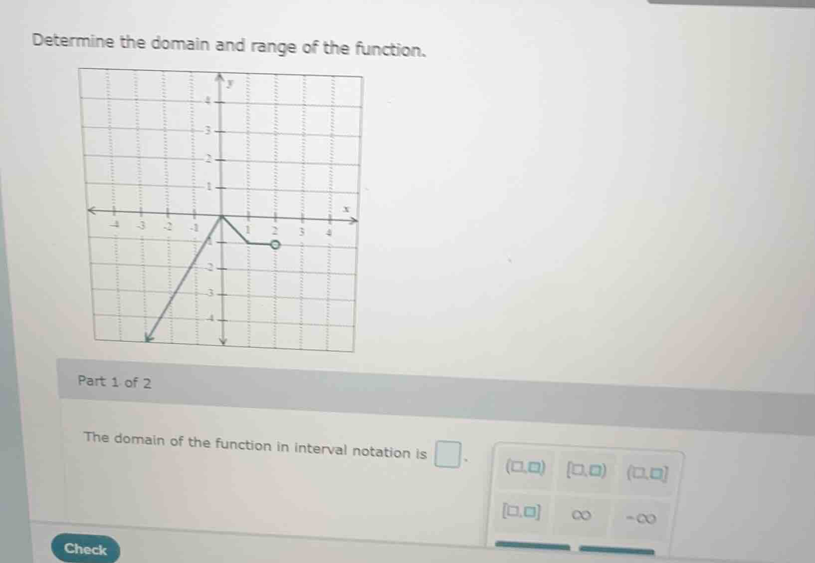 determine the domain and range of the function. part 1 of 2 the domain …