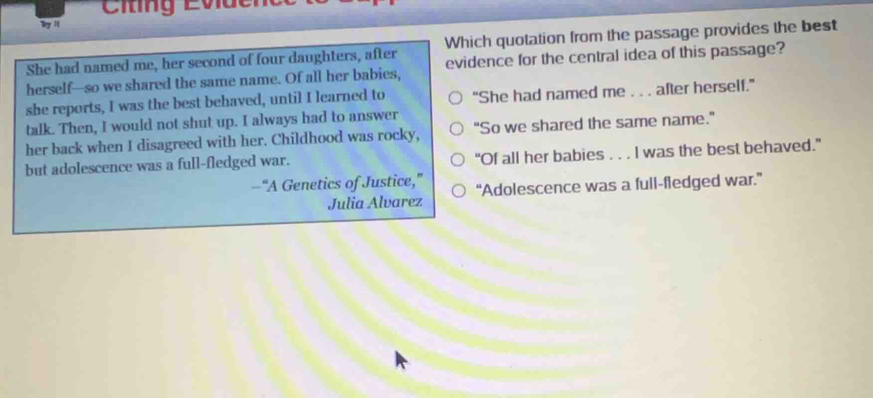 she had named me, her second of four daughters, after herself—so we sha…