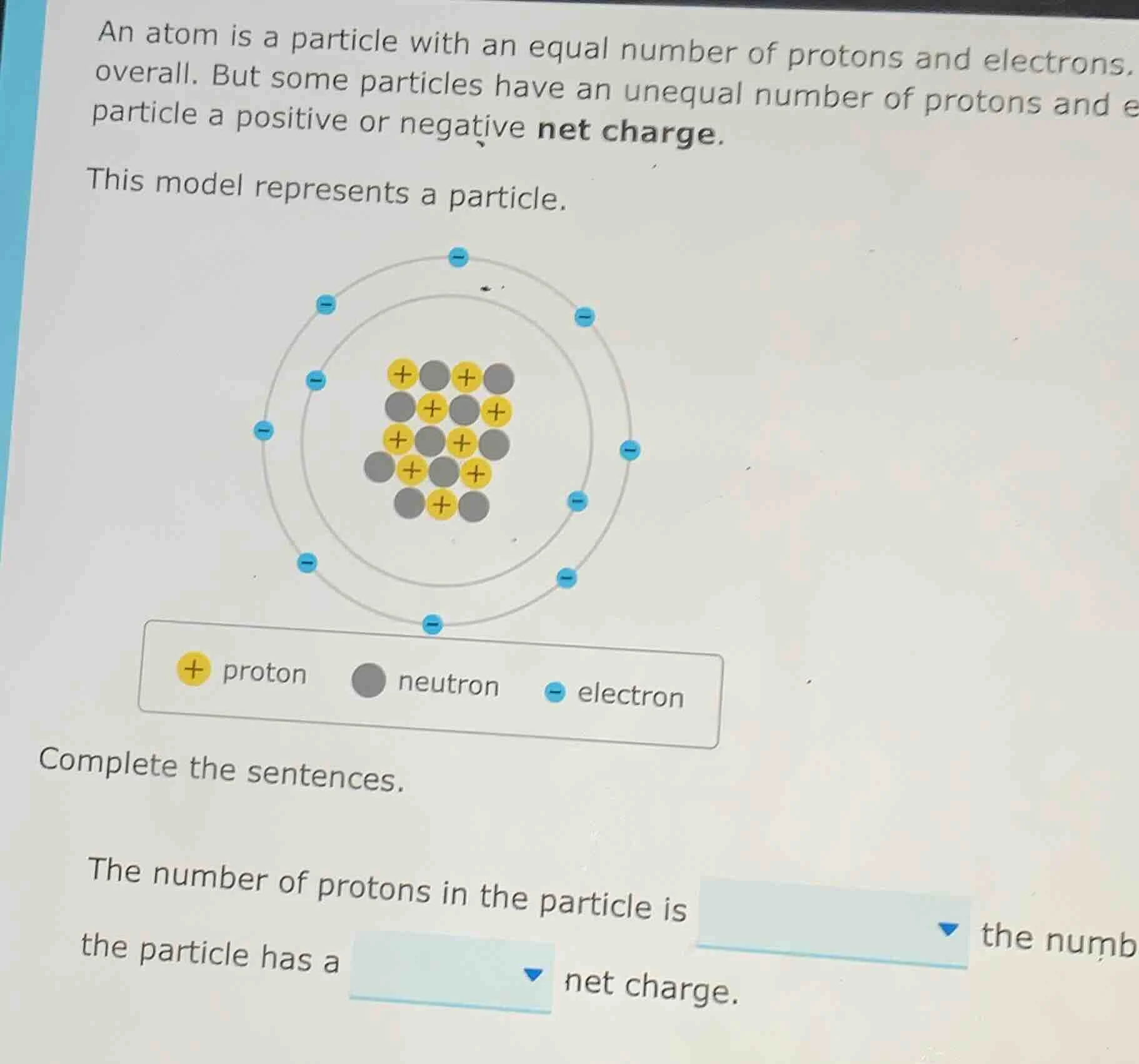 an atom is a particle with an equal number of protons and electrons, ov…