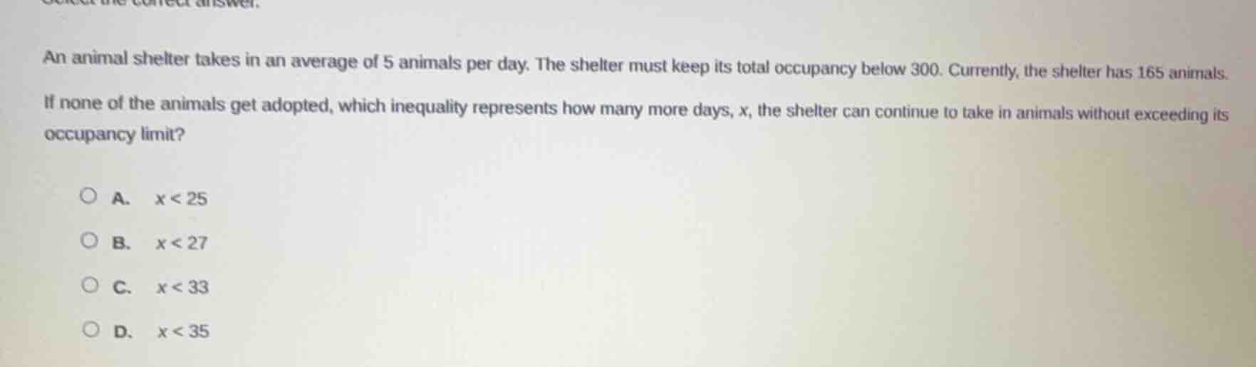 an animal shelter takes in an average of 5 animals per day. the shelter…