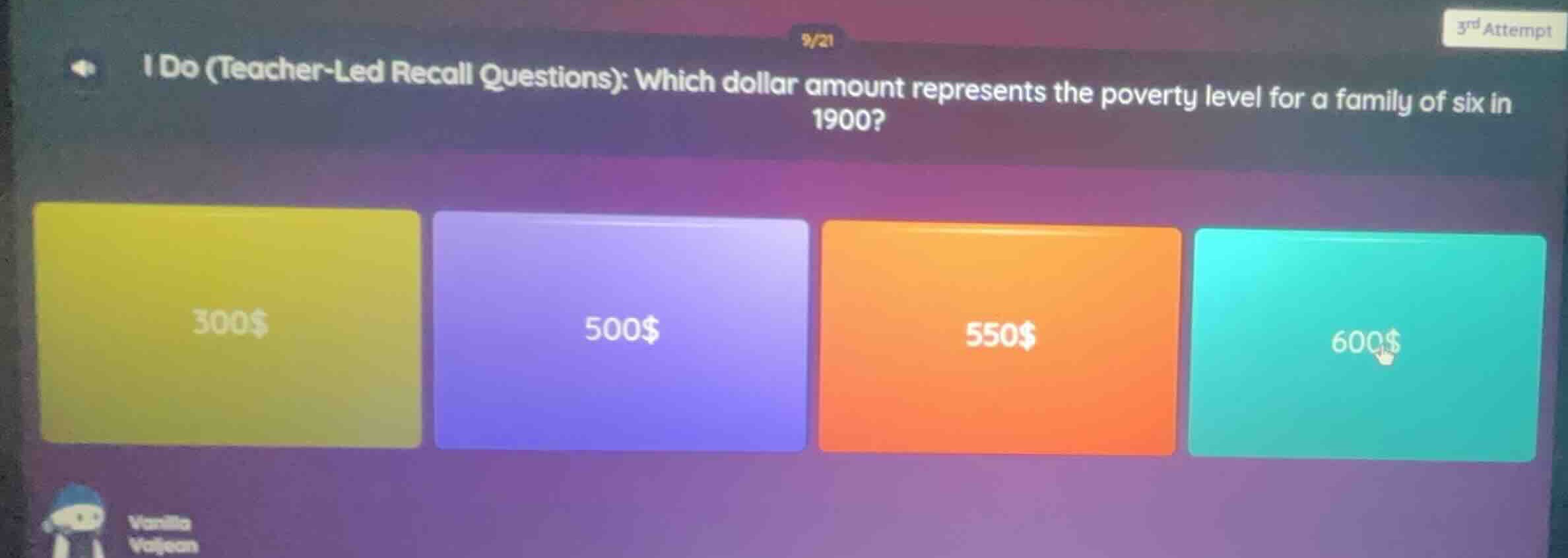 i do (teacher - led recall questions): which dollar amount represents t…