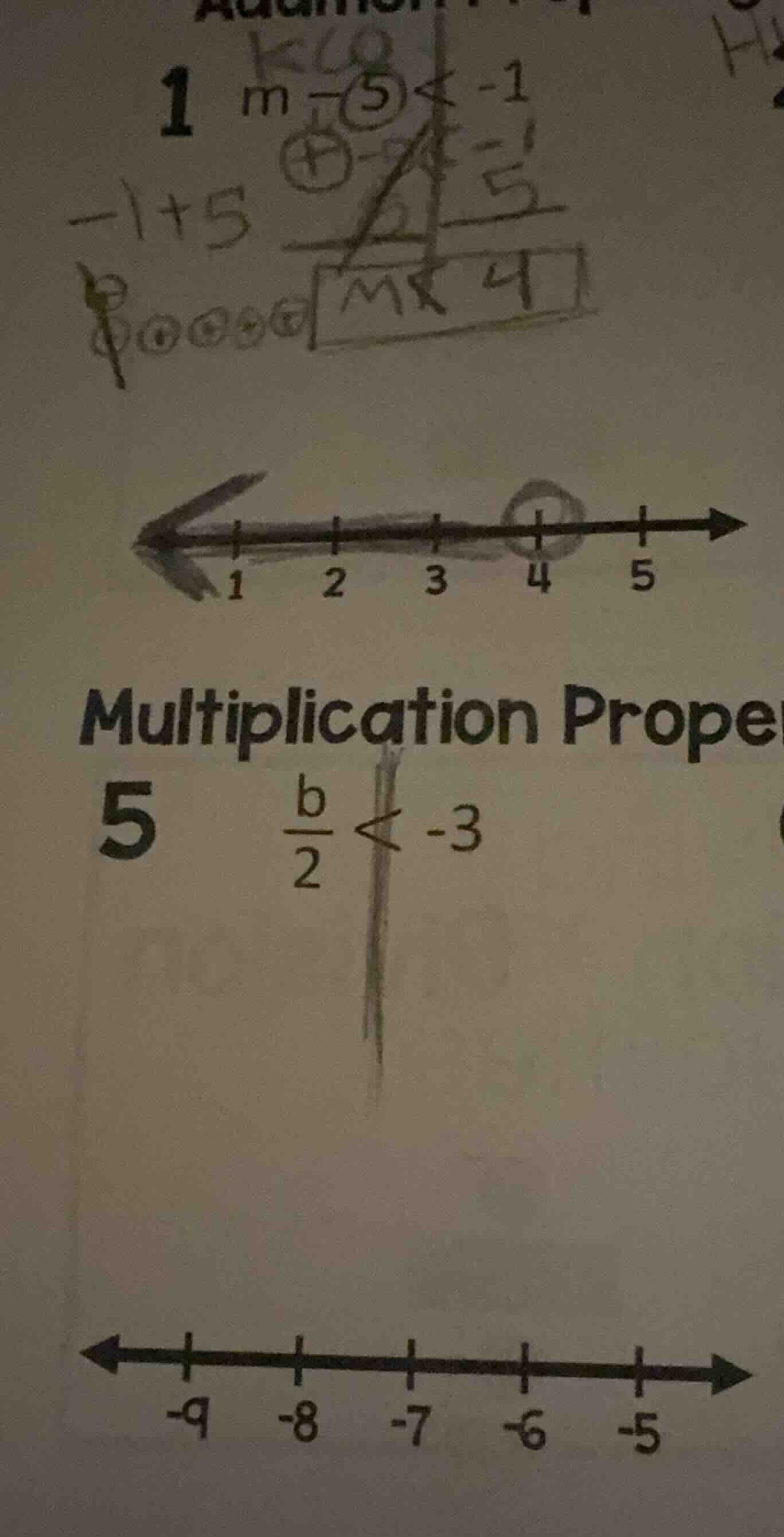 multiplication prope 5 \\(\\frac{b}{2} < -3\\)