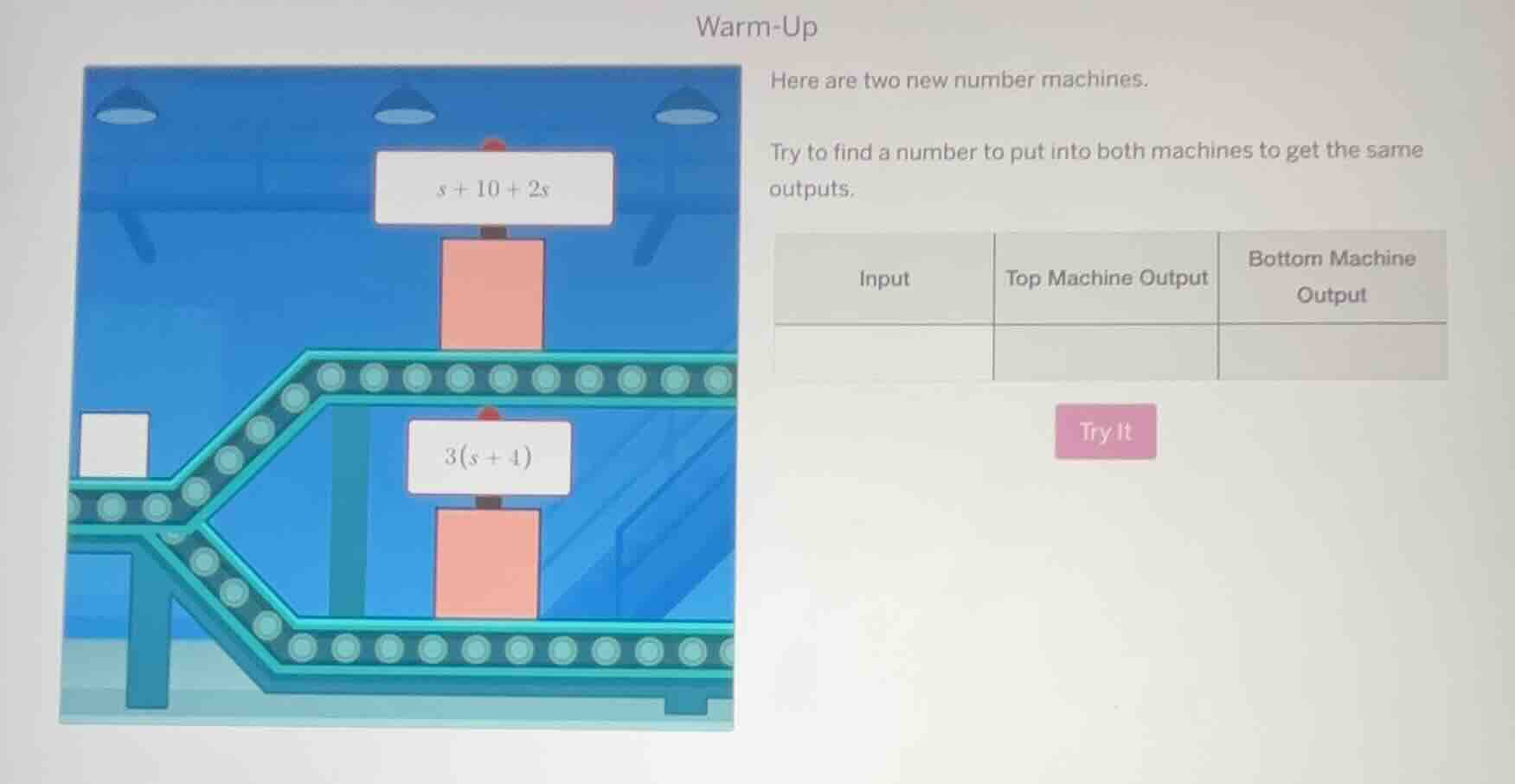 warm-up here are two new number machines. try to find a number to put i…