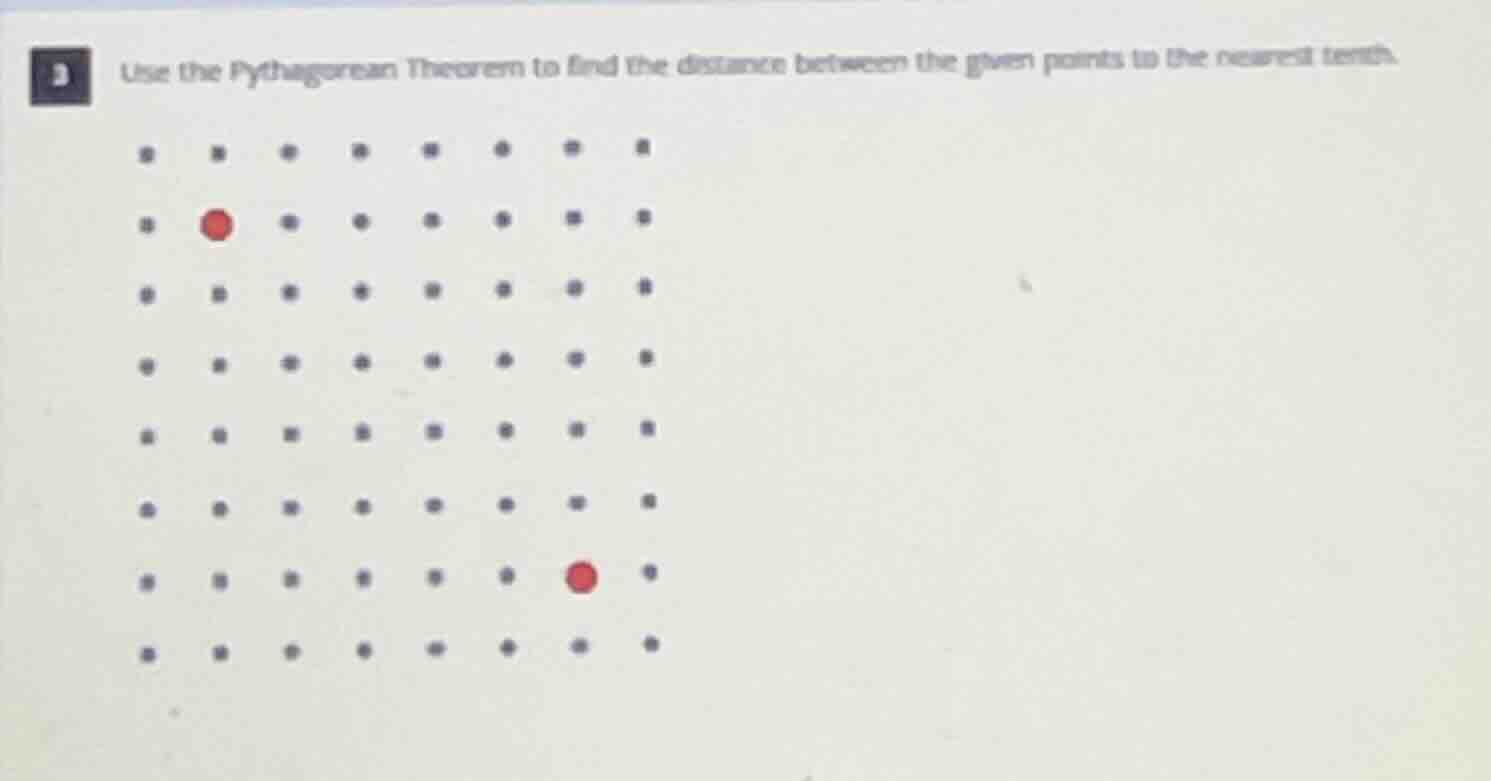 3 use the pythagorean theorem to find the distance between the given po…