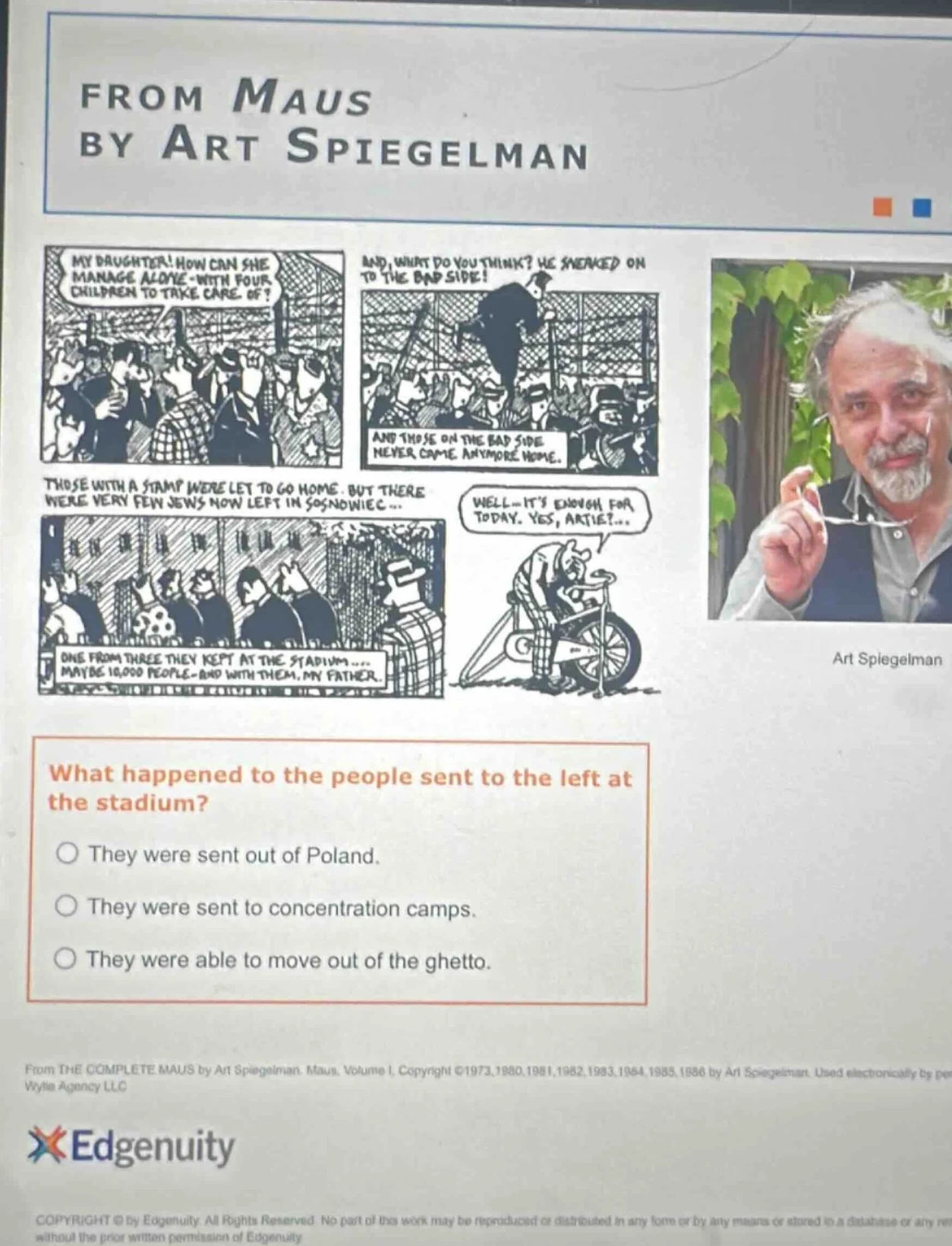 from maus by art spiegelman my daughter! how can she manage alone - wit…