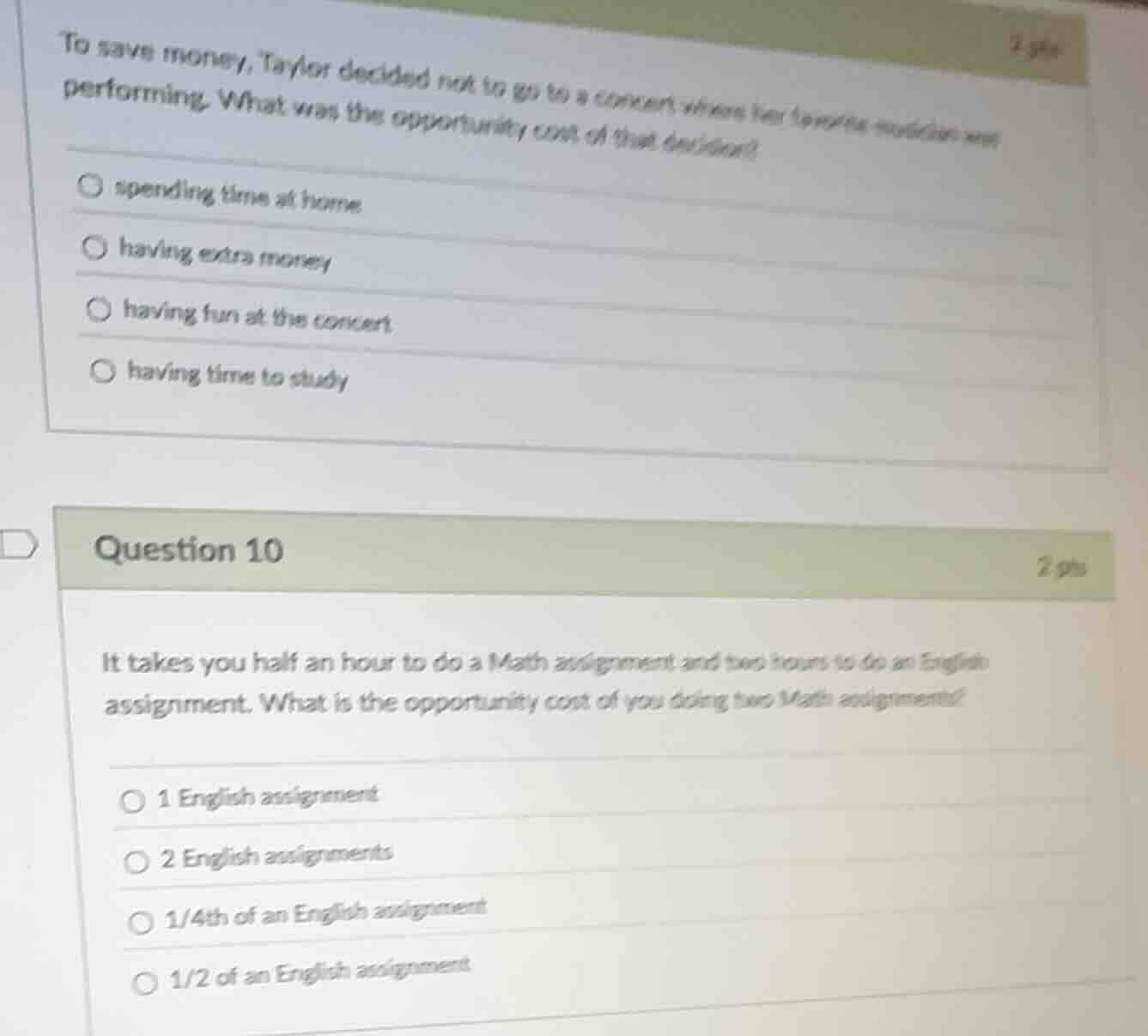 to save money, taylor decided not to go to a concert where her favorite…