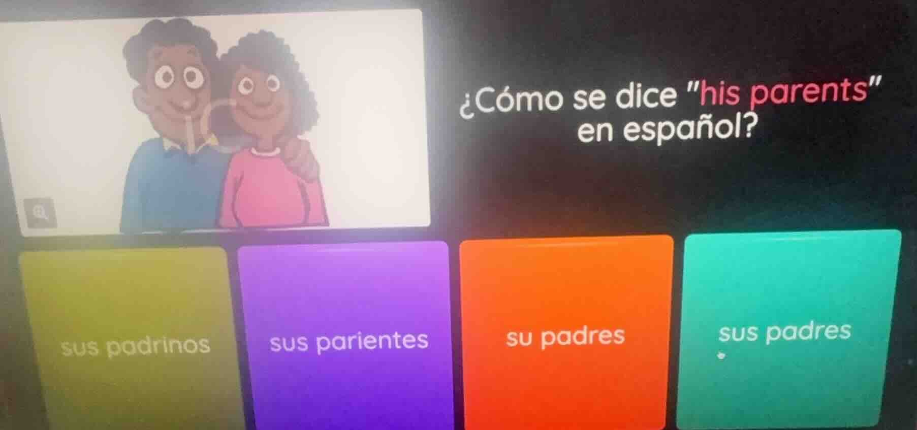 ¿cómo se dice \his parents\ en español? sus padrinos sus parientes su p…