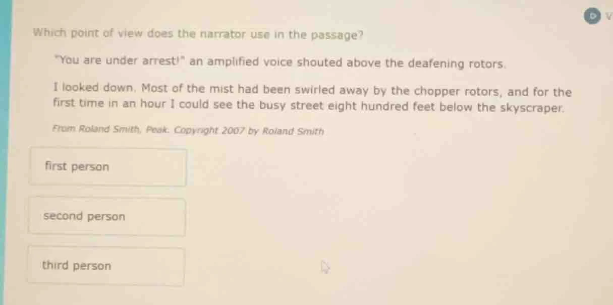 which point of view does the narrator use in the passage? \you are unde…