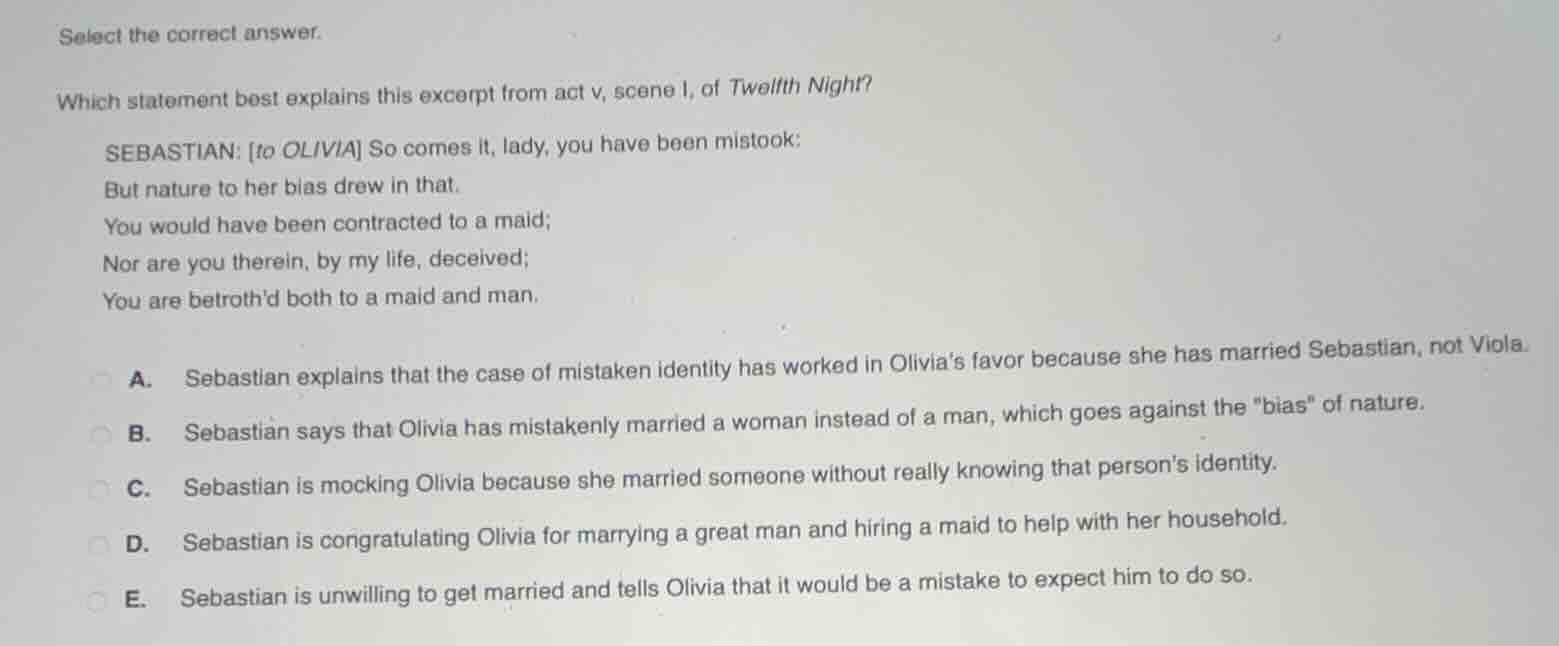select the correct answer. which statement best explains this excerpt f…