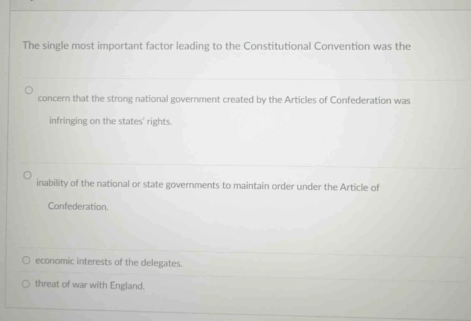 the single most important factor leading to the constitutional conventi…