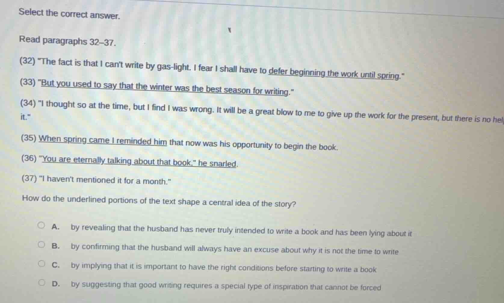 select the correct answer. read paragraphs 32–37. (32) \the fact is tha…