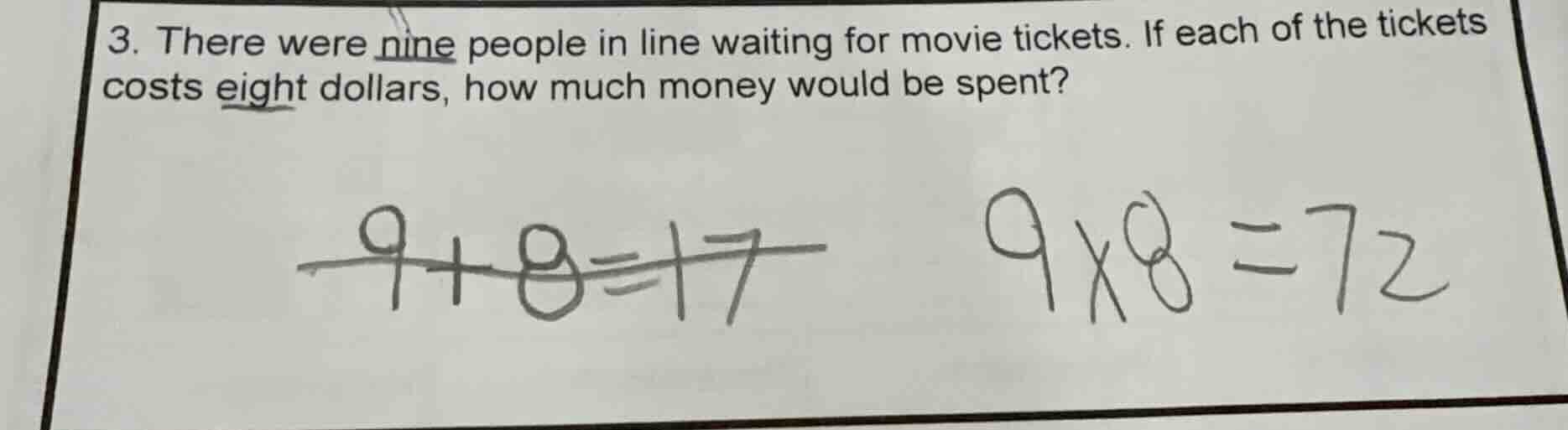 3. there were nine people in line waiting for movie tickets. if each of…