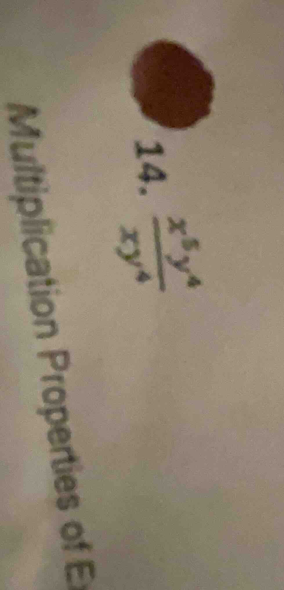 14. \\frac{x^5 y^4}{x y^4}