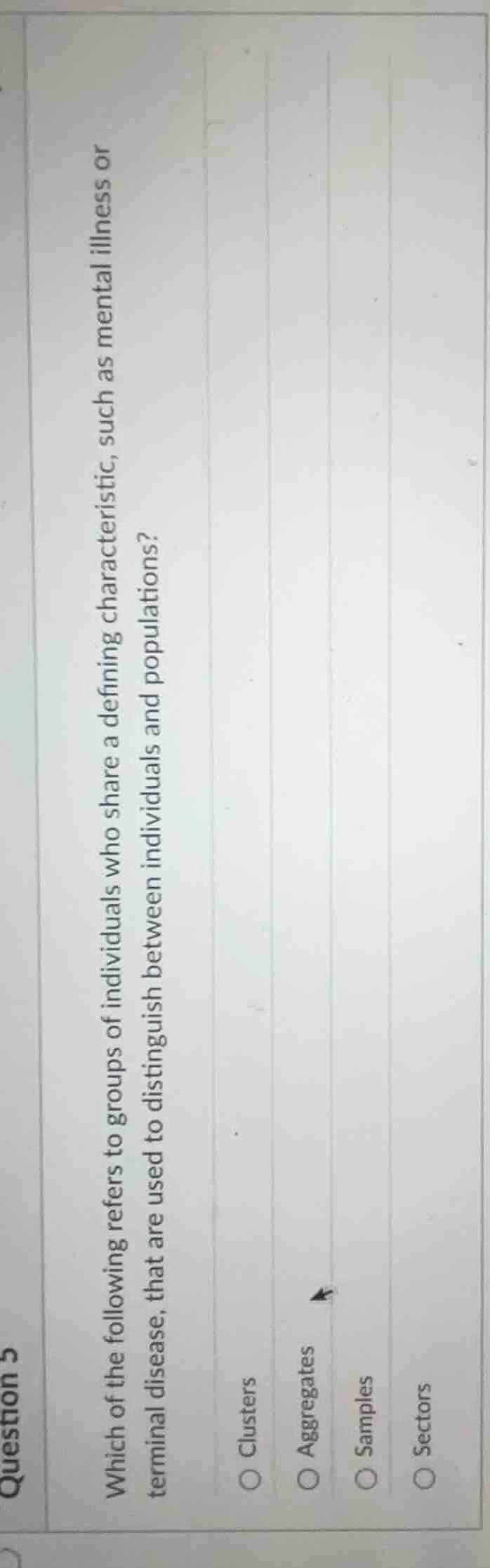question 5 which of the following refers to groups of individuals who s…