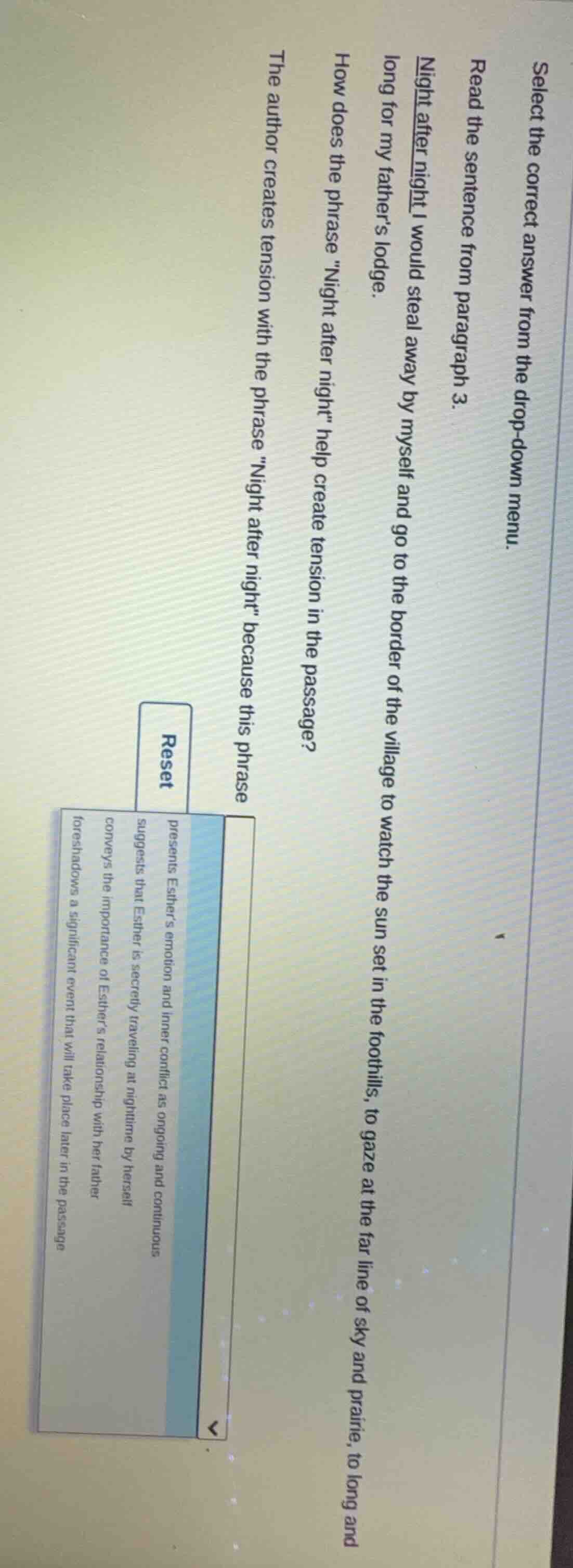 select the correct answer from the drop - down menu. read the sentence …