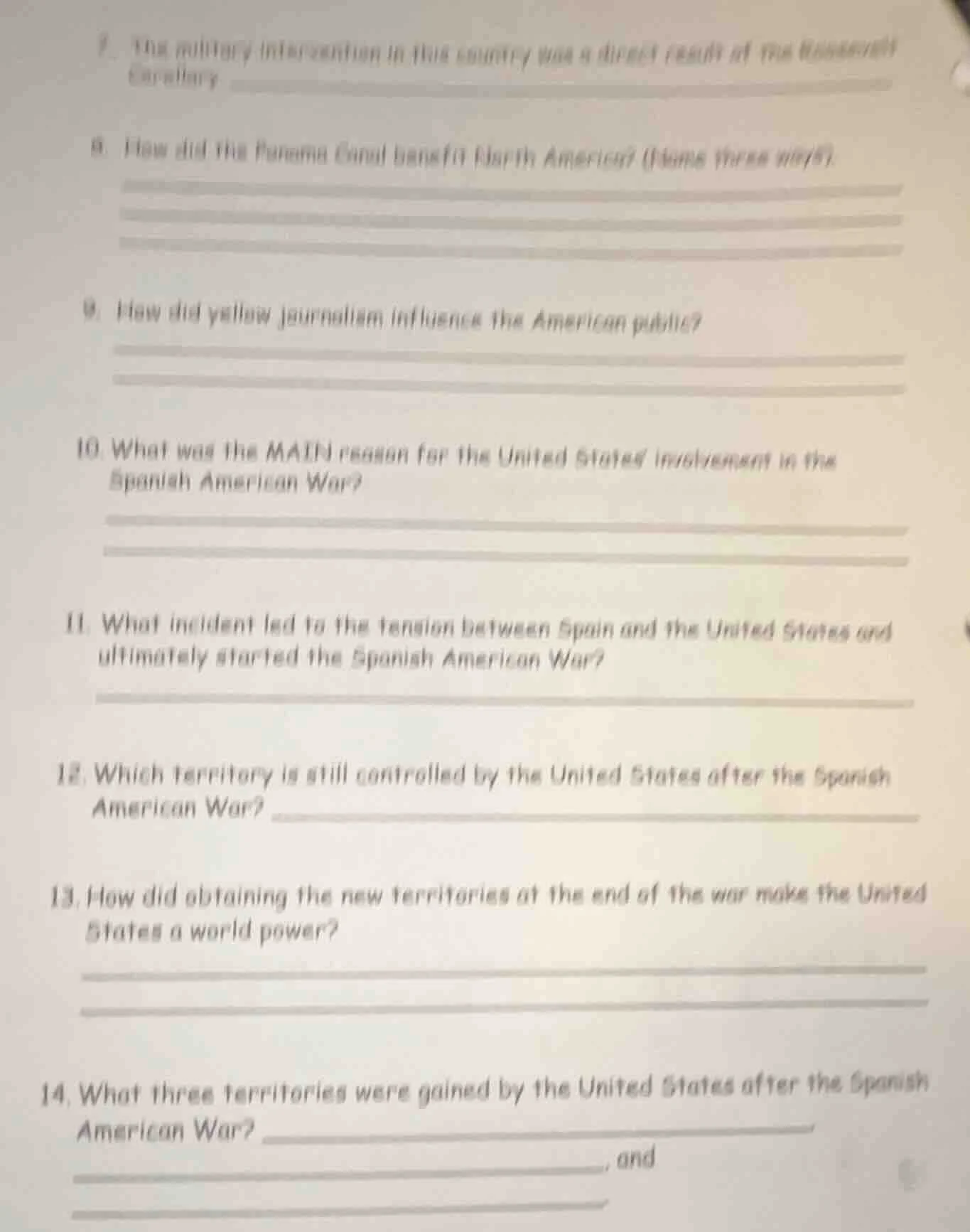 7. the military intervention in this country was a direct result of the…