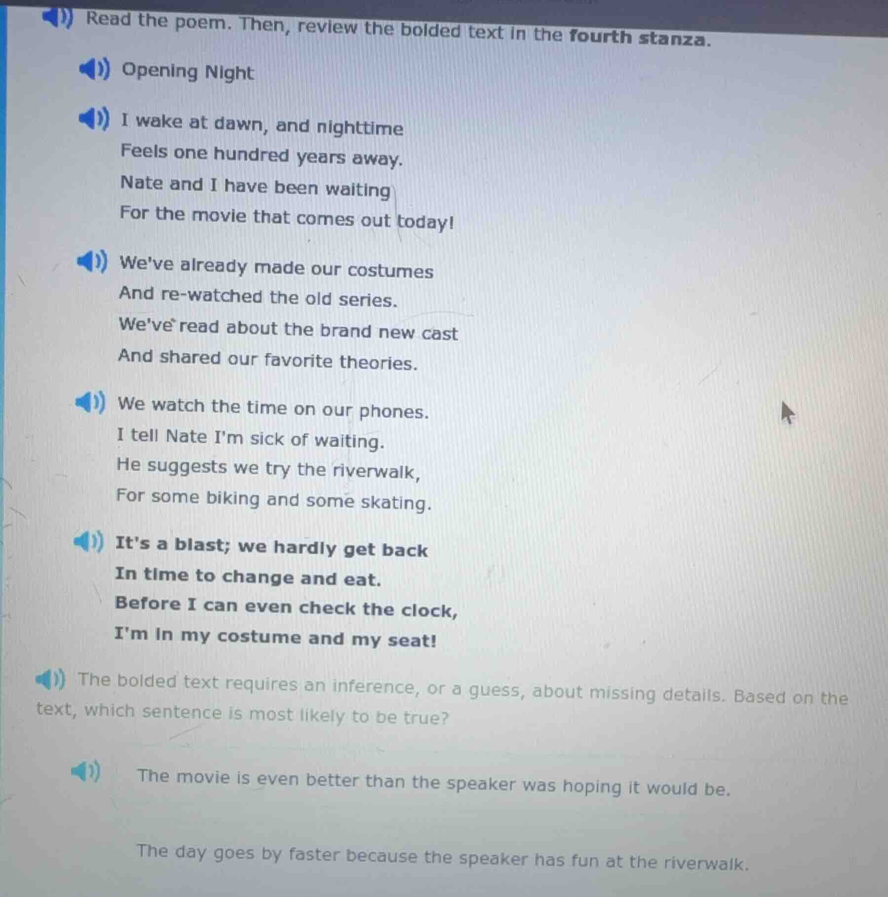 read the poem. then, review the bolded text in the fourth stanza. openi…