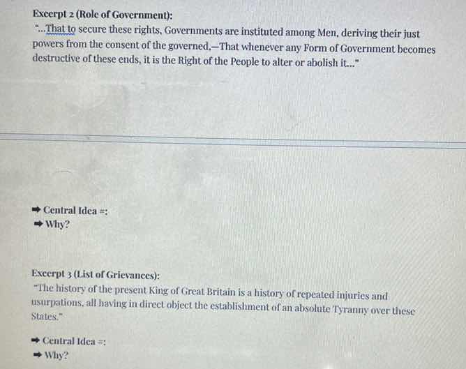 excerpt 2 (role of government): \...that to secure these rights, govern…