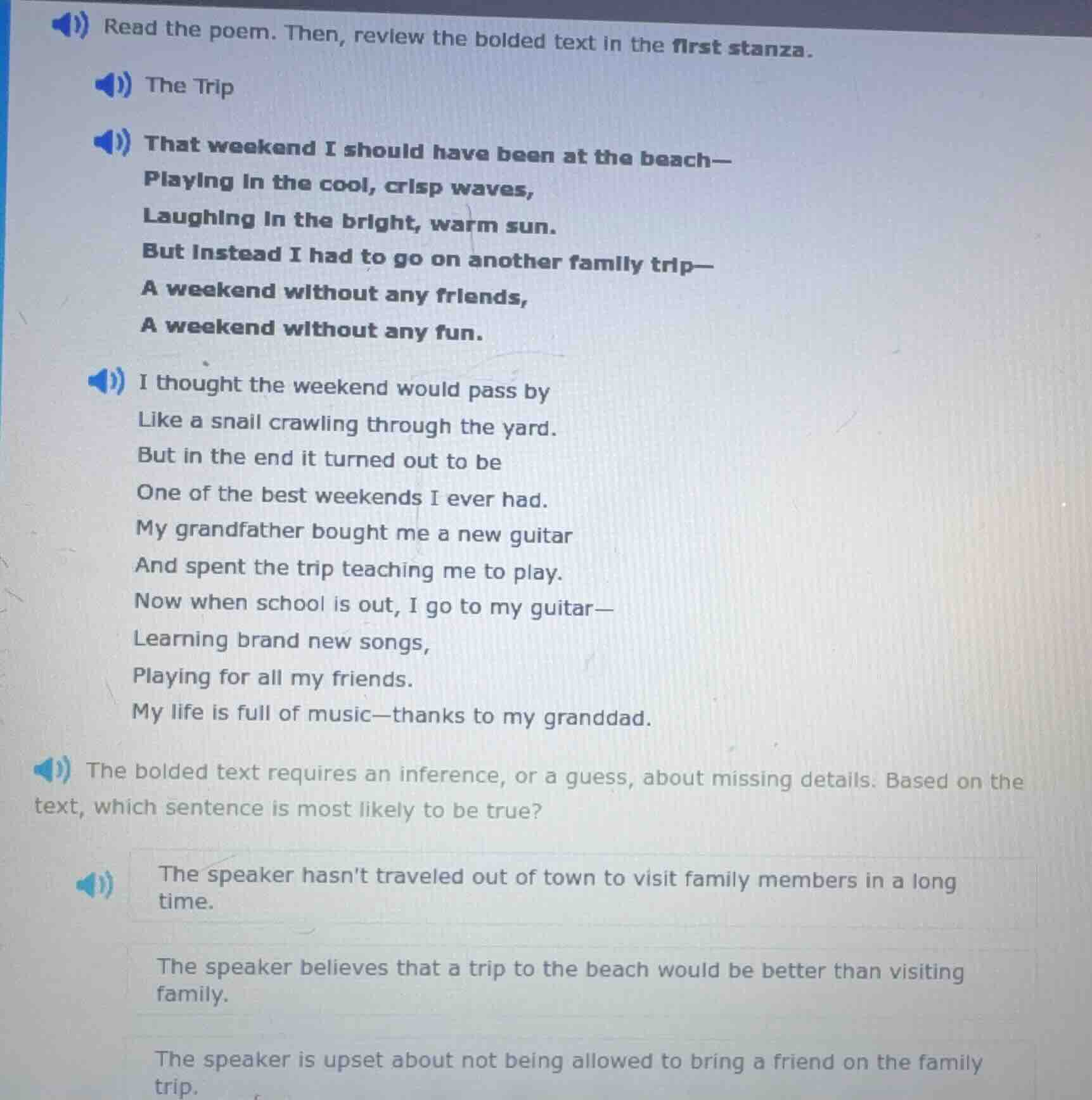 read the poem. then, review the bolded text in the first stanza. the tr…