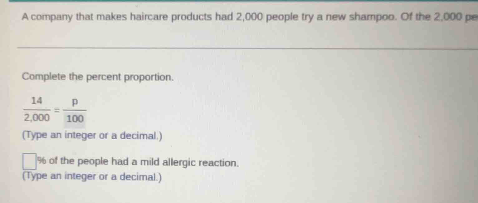 a company that makes haircare products had 2,000 people try a new shamp…