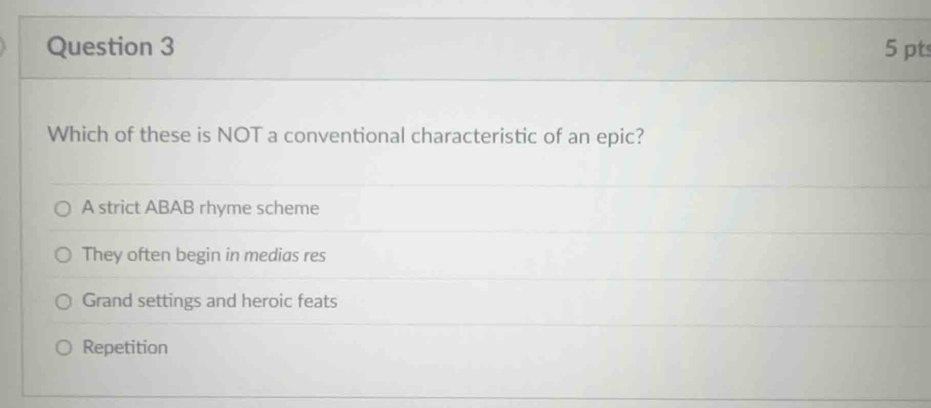 question 3 5 pts which of these is not a conventional characteristic of…