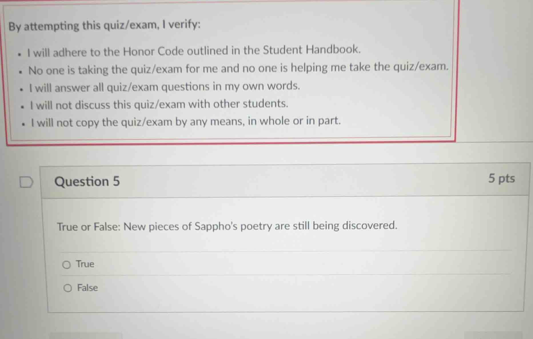 by attempting this quiz/exam, i verify: - i will adhere to the honor co…