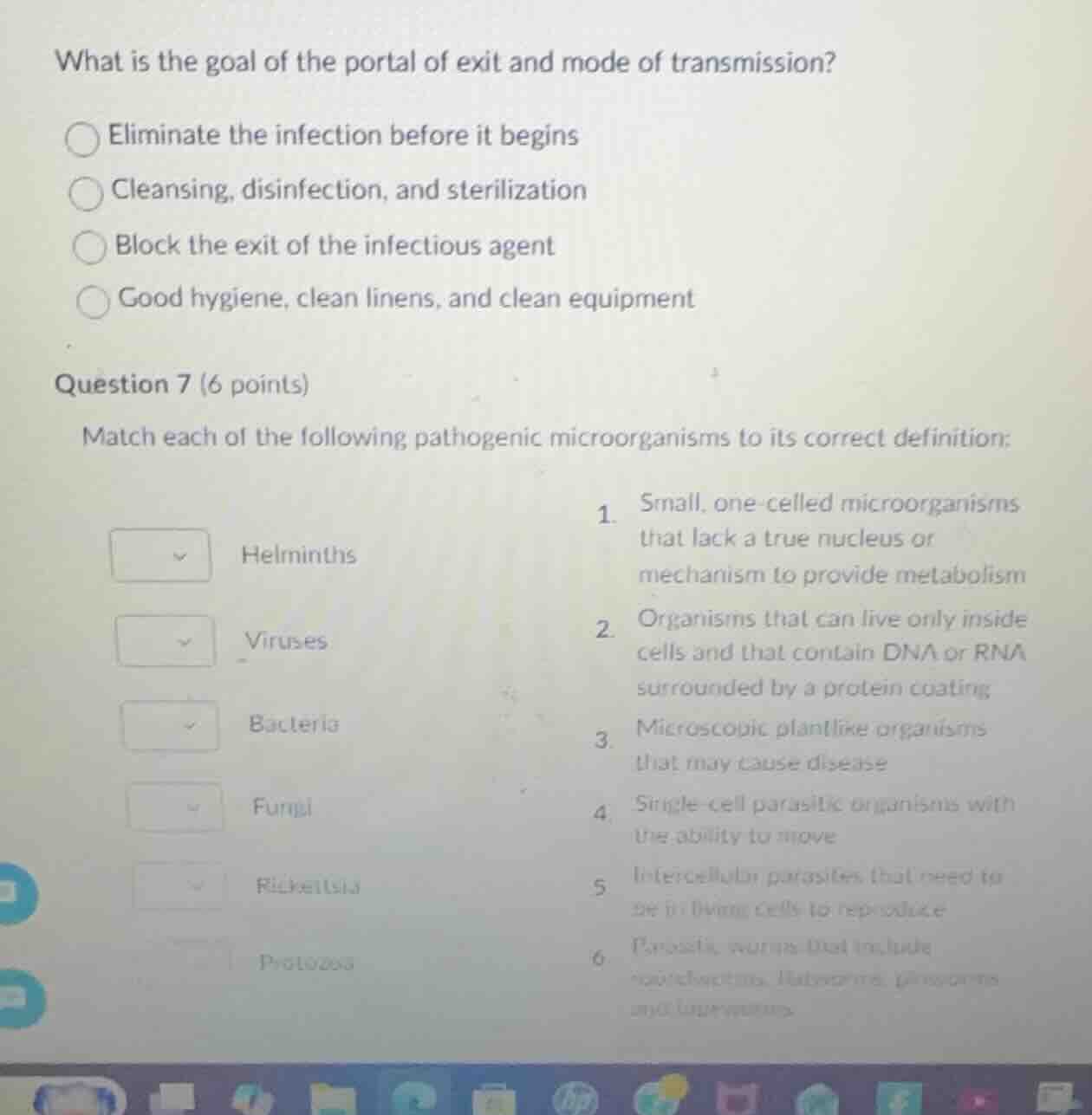 what is the goal of the portal of exit and mode of transmission? elimin…