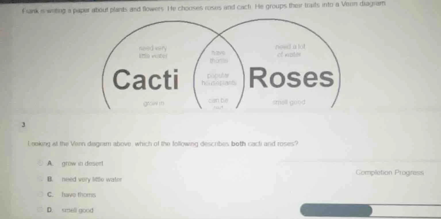 frank is writing a paper about plants and flowers. he chooses roses and…