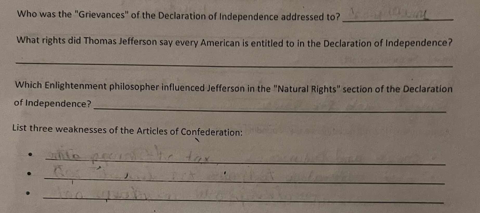 who was the \grievances\ of the declaration of independence addressed t…