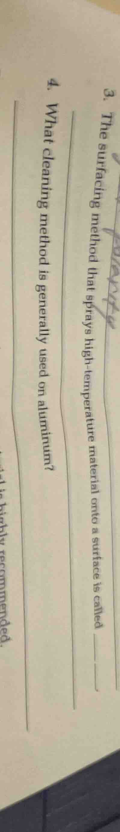 3. the surfacing method that sprays high - temperature material onto a …