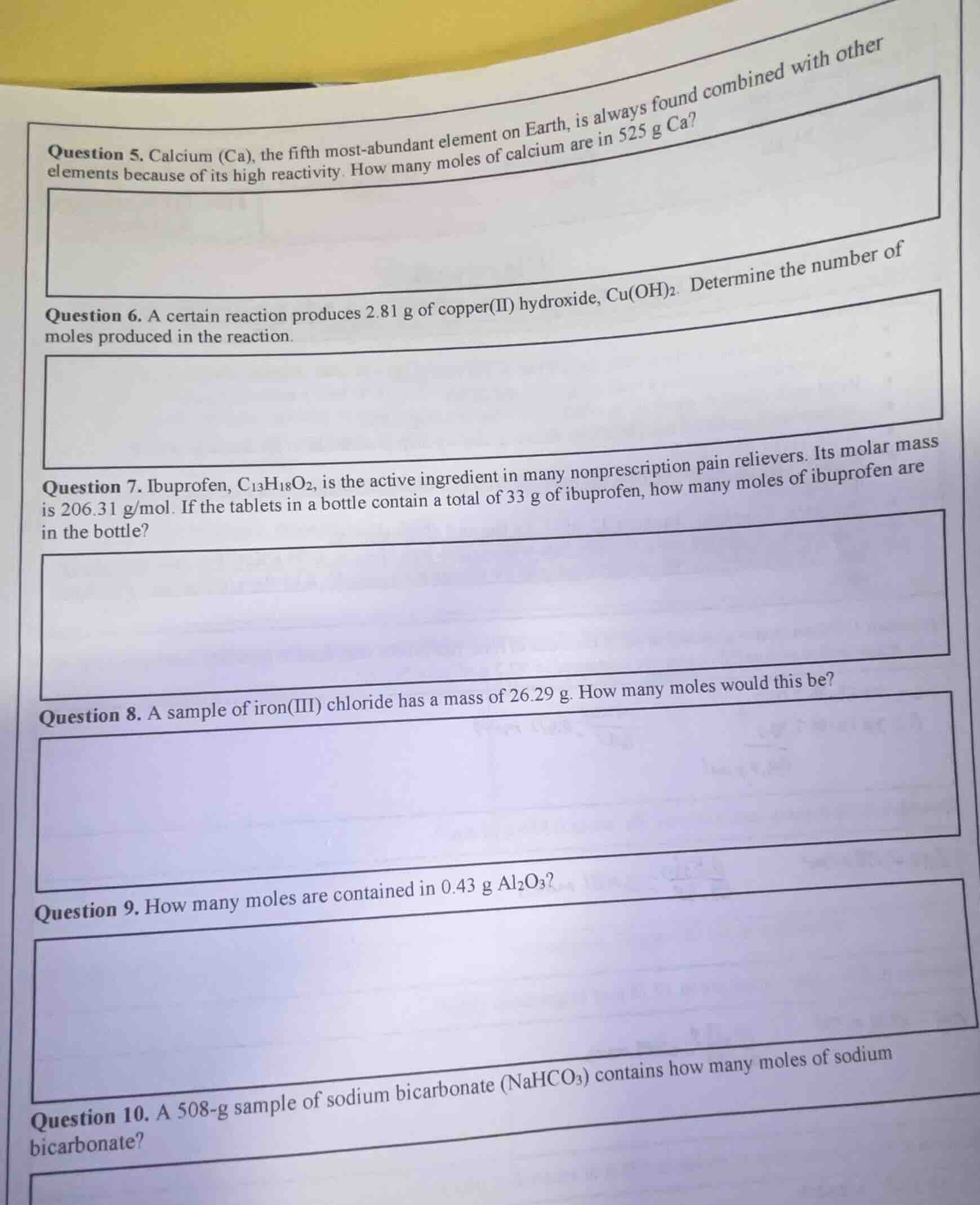question 5. calcium (ca), the fifth most - abundant element on earth, i…