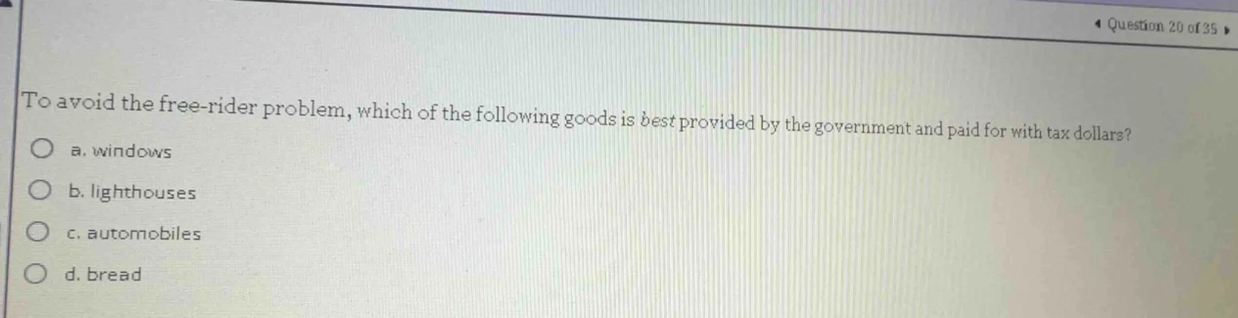 to avoid the free - rider problem, which of the following goods is best…