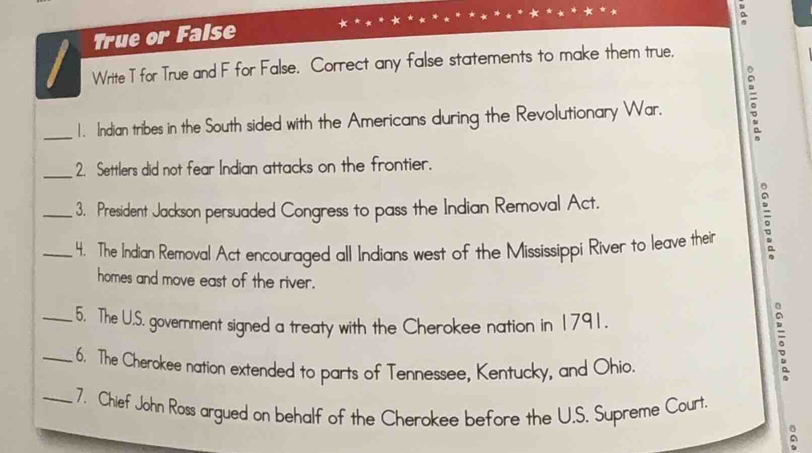 true or false write t for true and f for false. correct any false state…