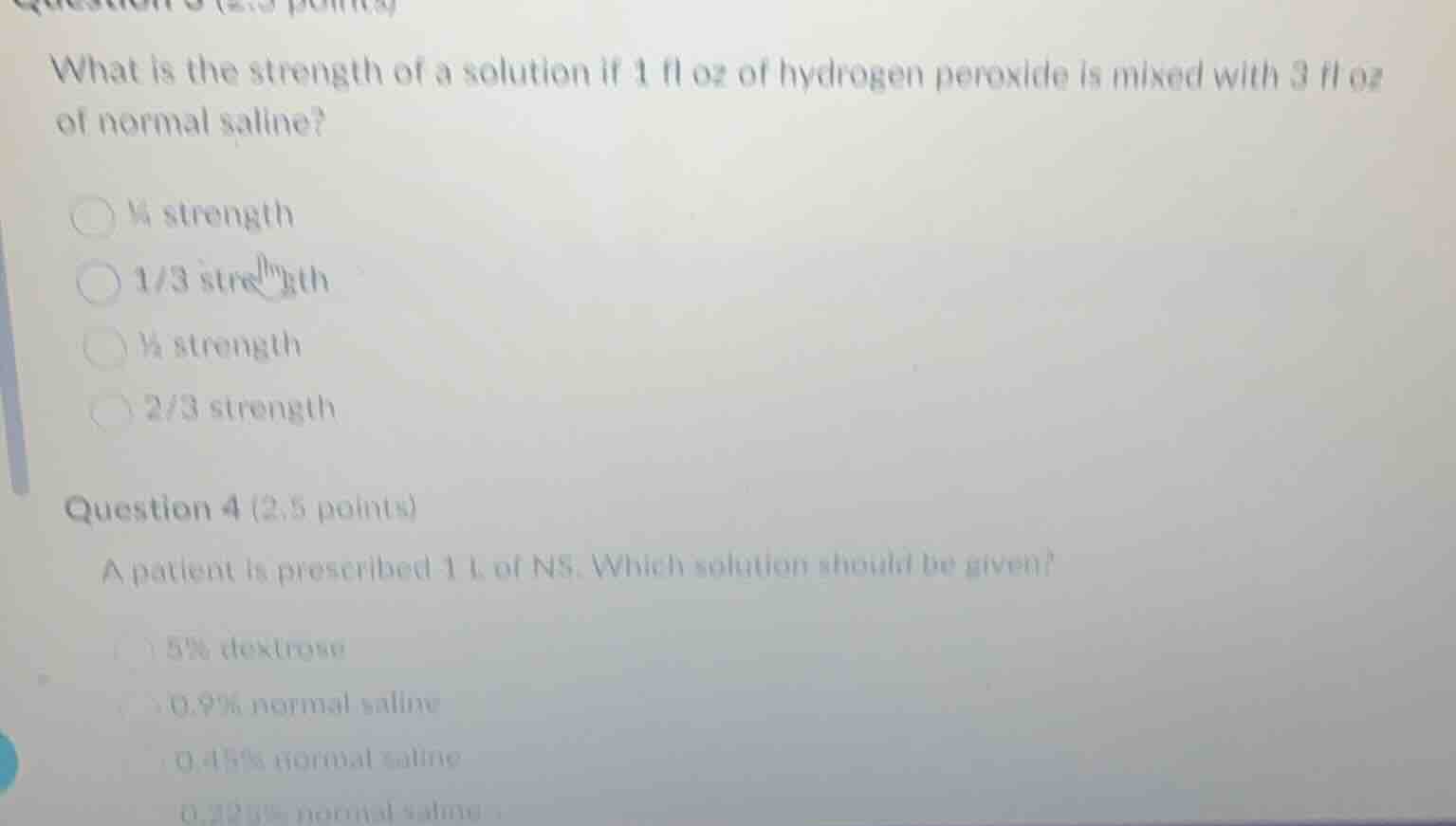 what is the strength of a solution if 1 fl oz of hydrogen peroxide is m…
